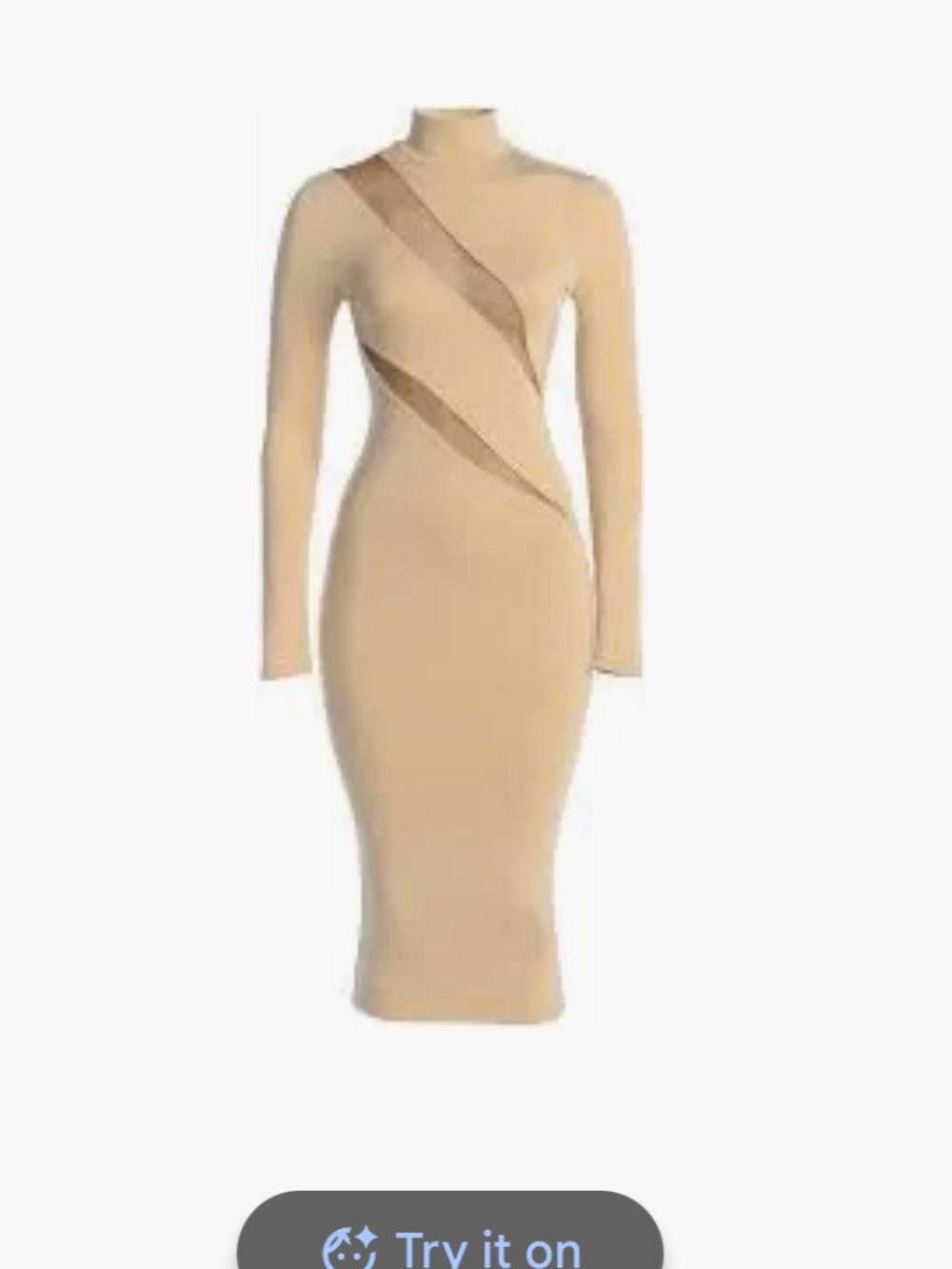 JLUXLABEL form fitted Nude Sheer cutouts Bodycon Dress